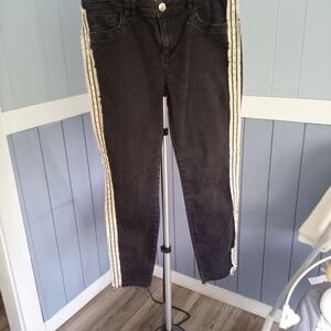 Black Mos Mosh Jeans with White Stripes